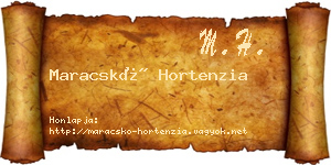Maracskó Hortenzia névjegykártya